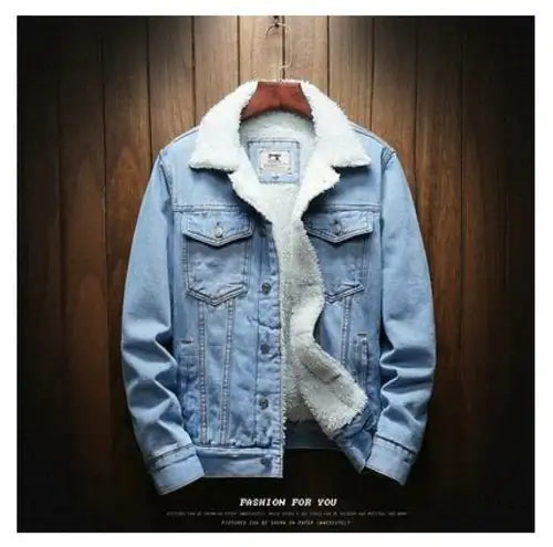 Light Blue Winter Jean Jackets Outerwear